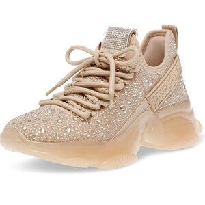 NWOT Steve Madden MAXIMA Women's Blush Sneakers 7.5 | *BLUSH* Rhinestone